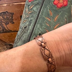 Copper bracelet with Indian motif